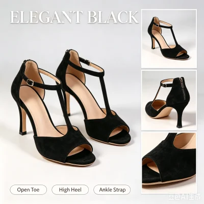 High Heel Sandals Open Toe T Strap