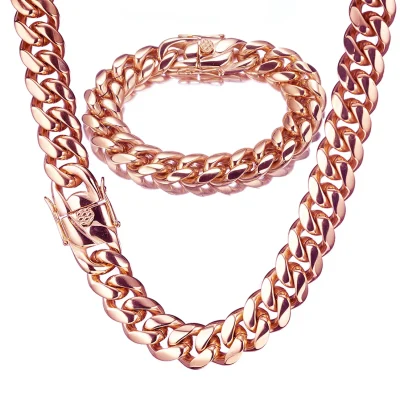 14mm Wide Rose Gold Color Necklace