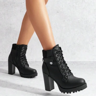 Lace Up Combat Ankle Boots